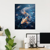 Poster Nebula Koi Cosmic Waters (Bureau à domicile)