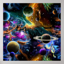 Nebula spatiale avec des planètes et des étoiles