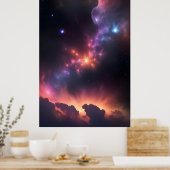 Poster Nébuleuse cosmique et galaxie (Cuisine)