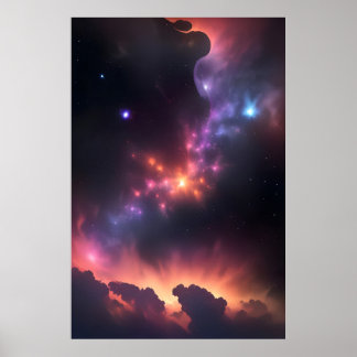 Poster Nébuleuse cosmique et galaxie
