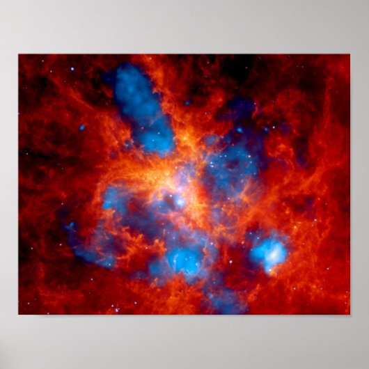 Poster Nébuleuse de la Tarentule, photo spatiale infrarou (Devant)