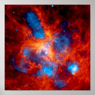 Poster Nébuleuse de la Tarentule, photo spatiale infrarou