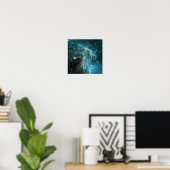 Poster Nébuleuse de la tête de singe bleu sarcelle (Bureau à domicile)