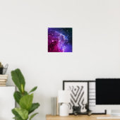 Poster Nébuleuse de la tête de singe ombrée violet hipste (Bureau à domicile)