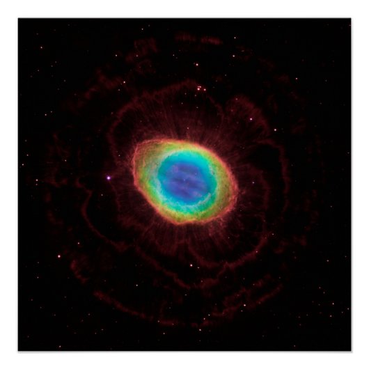 Poster Nébuleuse de l'Anneau ou NGC 6720 Forme réelle (Devant)