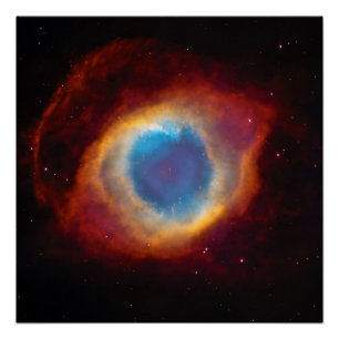 Poster Nébuleuse de l'Hélice ou vue NGC 7293 avec HST