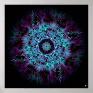 Poster Nébuleuse d'iris - motif abstrait coloré v2
