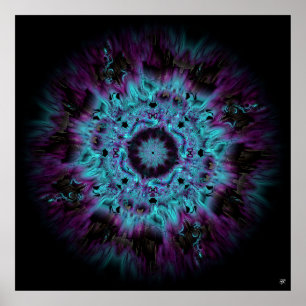 Poster Nébuleuse d'iris - motif abstrait coloré v2-1