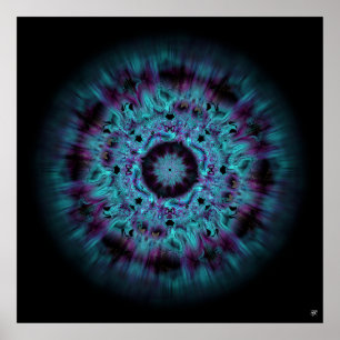 Poster Nébuleuse d'iris - motif abstrait coloré v5