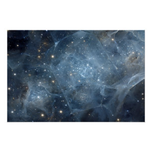 Poster Nébuleuse fracturée Champ d'étoiles Géométrie cosm