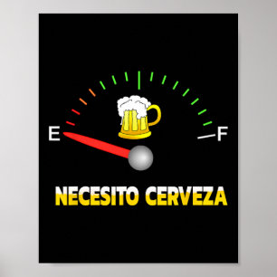 Poster Necesito Cerveza J'Ai Besoin De Bière En Design Es