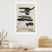 Poster Nécessités, Couteaux Fixes À Lame (Cuisine)