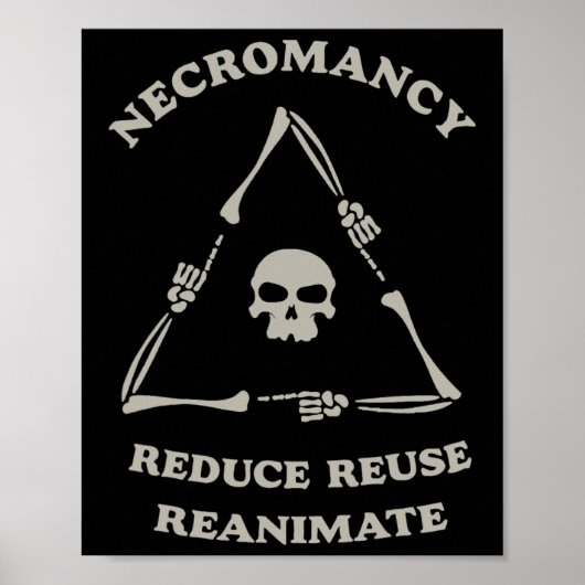 Poster Necromancier Réduire Réutiliser Réanimer Funny Ske (Devant)