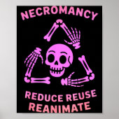 Poster Necromancy Reduce Reuse Reanimate Skeleton Design (Devant)