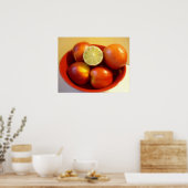 Poster Nectarines et chaux (Cuisine)