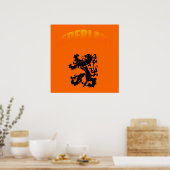 Poster Nederland leeuw Voetbal wk (Cuisine)
