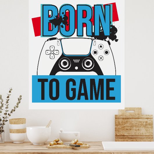 POSTER NÉE AU JEU AVEC MA CONSOLE (Cuisine)