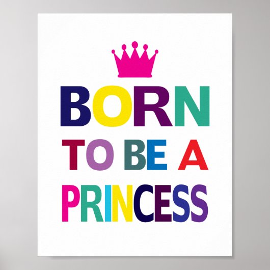 Poster Née Une Princesse (taille de cadre photo standard) (Devant)