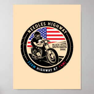 Poster Needles Highway Motorcycle du Dakota du Sud