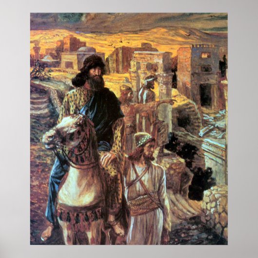Poster Nehemiah voit les décombres à Jérusalem par Tissot (Devant)