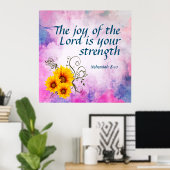 Poster Néhémie 8:10 (Bureau à domicile)