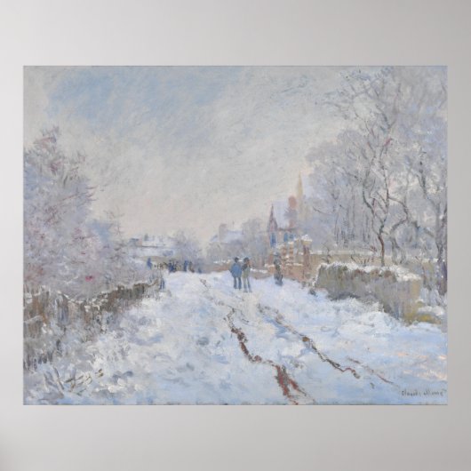 Poster Neige à Argenteuil (par Claude Monet) (Devant)