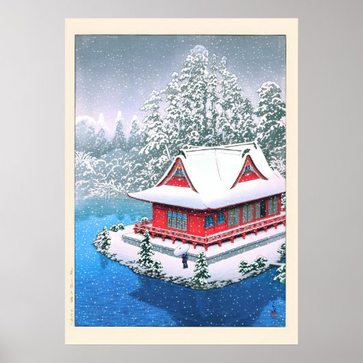 Poster Neige à Inokashira par Kawase Hasui (Devant)