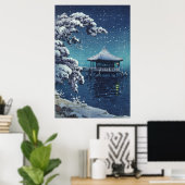 Poster Neige à l'Ukimido Katada par Tsuchiya Koitsu (Bureau à domicile)