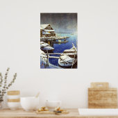 Poster Neige à Mukojima Kawase Hasui 1931 (Cuisine)