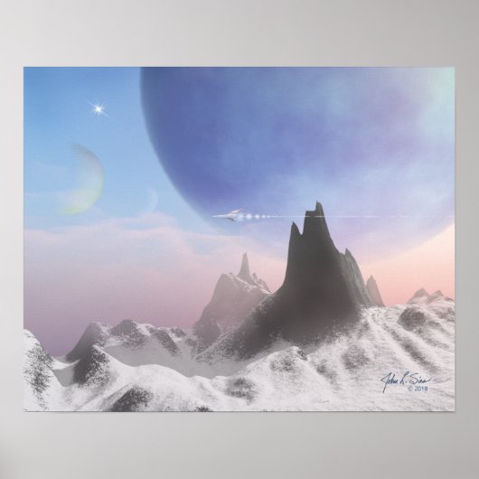 Poster Neige bleue (20 x 16) (Devant)