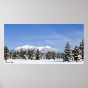 Poster Neige couverte Prairie et San Francisco Peaks Ariz