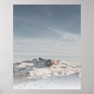 POSTER NEIGE DE LA MONTAGNE CAPPÉE EN JOURNÉE