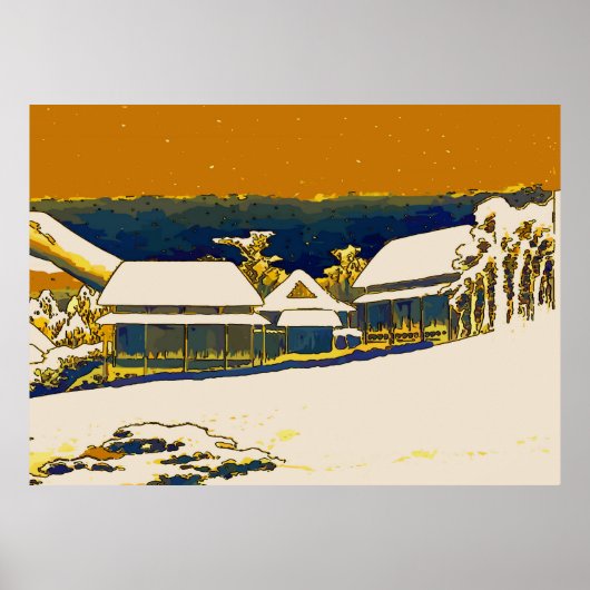 Poster Neige de montagne, Abstraite (Devant)