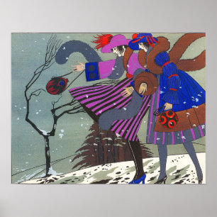 POSTER NEIGE D'HIVER / CONCEPTEUR DE COSTUME DE MODE