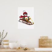 Poster Neige dormant Penguin mignons Animaux hiver (Cuisine)