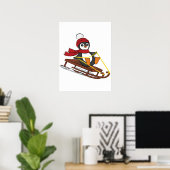 Poster Neige dormant Penguin mignons Animaux hiver (Bureau à domicile)