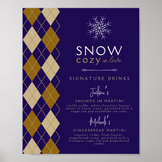 Poster Neige douce en amour Jacquard Signature Boissons M (Devant)