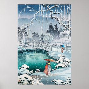 Poster Neige du printemps à Maruyama par Tsuchiya Koitsu