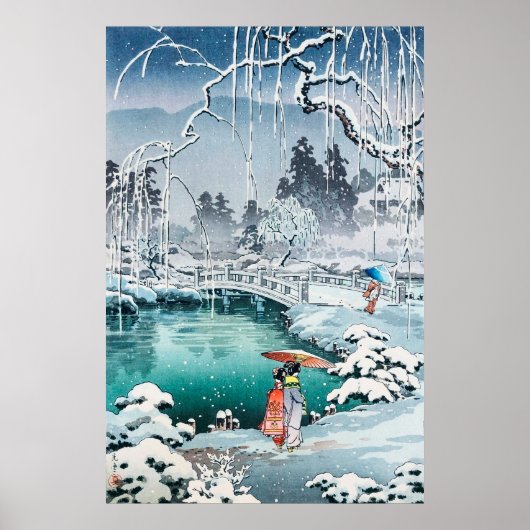 Poster Neige du printemps à Maruyama par Tsuchiya Koitsu (Devant)