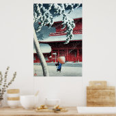 Poster Neige du soir à la rivière Edo Hasui Kawase Vers 1 (Cuisine)