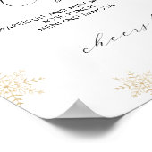 Poster Neige en amour Bar Mimosa Fête des mariées d'hiver (Coin)