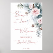 Poster Neige en amour douche nuptiale d'hiver signe de bi (Devant)