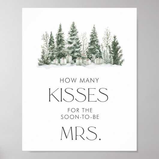 Poster Neige en amour Fête des mariées Combien de baisers (Devant)