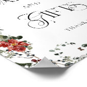 Poster Neige en amour Hiver Floral Cartes et Cadeaux Post (Coin)
