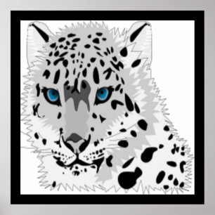 POSTER NEIGE LEOPARD ANIMAL