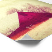 Poster Neige rustique Grange d'hiver rouge en Iowa (Coin)