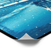 Poster Neige tardive le long de la rivière Edo hasui kawa (Coin)