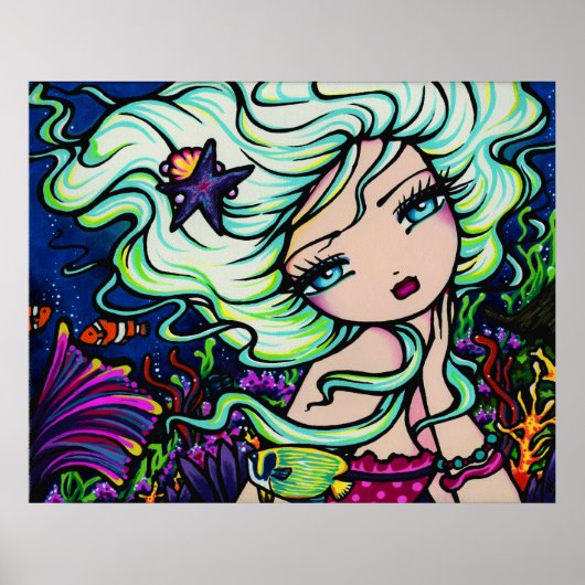 Poster Nelli Mermaid Imaginaire tropical (Devant)