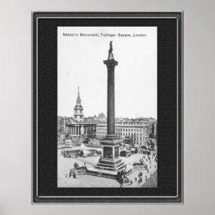 Poster Nelson's Monument Trafalgar Carré des années 1900