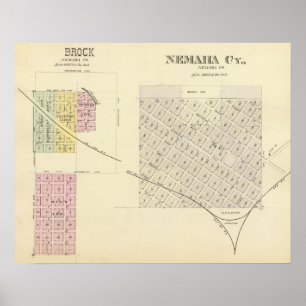 Poster Nemaha Cy and Brock, Nebraska